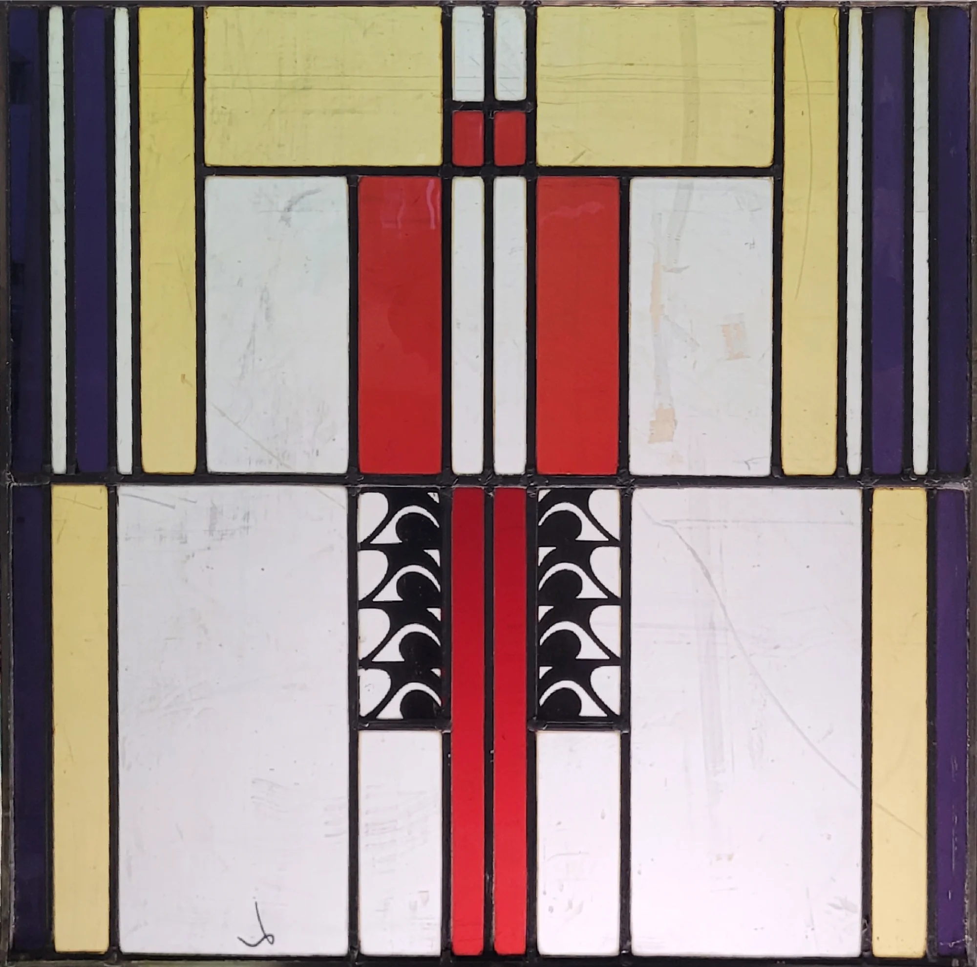 Art Deco rood geel paars