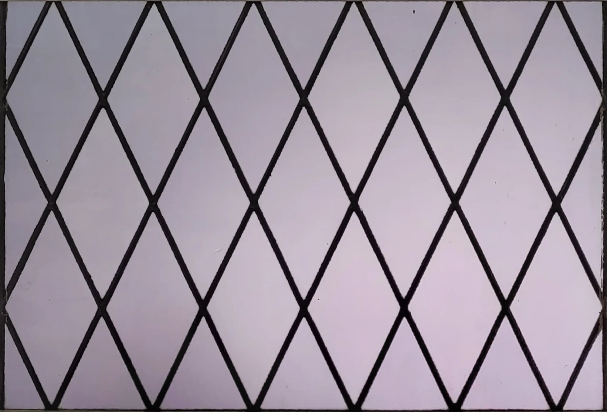 Diagonaal glas in lood violet antiekglas