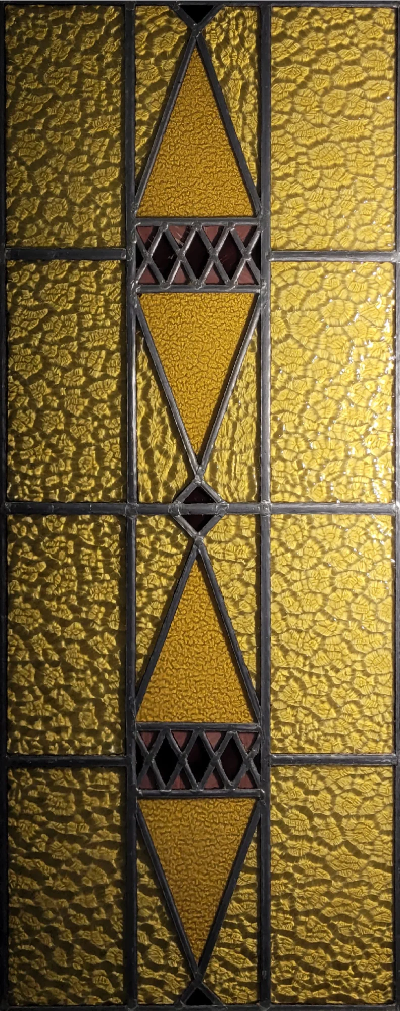 Gotisch glas in lood geel brocaatglas