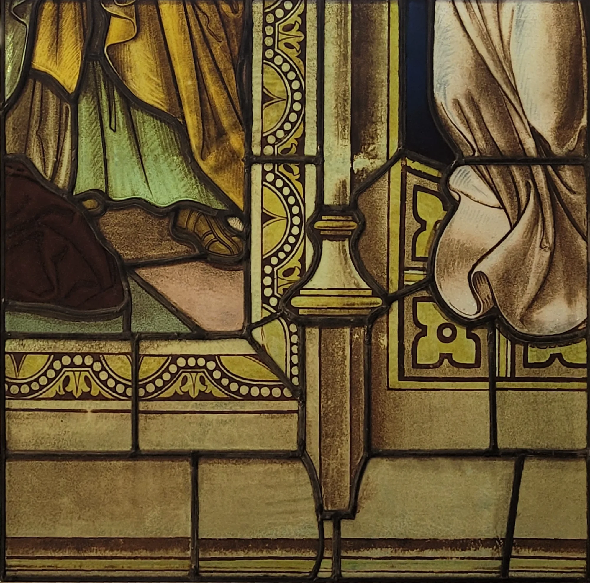 Kerkraam architectuur met draperieën